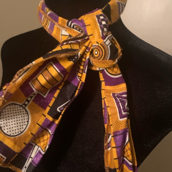 Abstract designed full skirt with scarf /head wrap - Picture 3 of 4